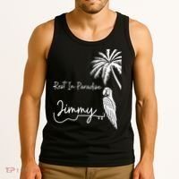 Rest In Paradise Jimmy. Parrot Heads Guitar Music Lovers Tank Top thumb 3