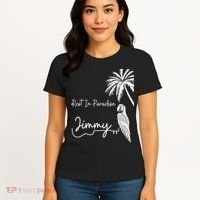 Rest In Paradise Jimmy. Parrot Heads Guitar Music Lovers Women's T-Shirt thumb 4