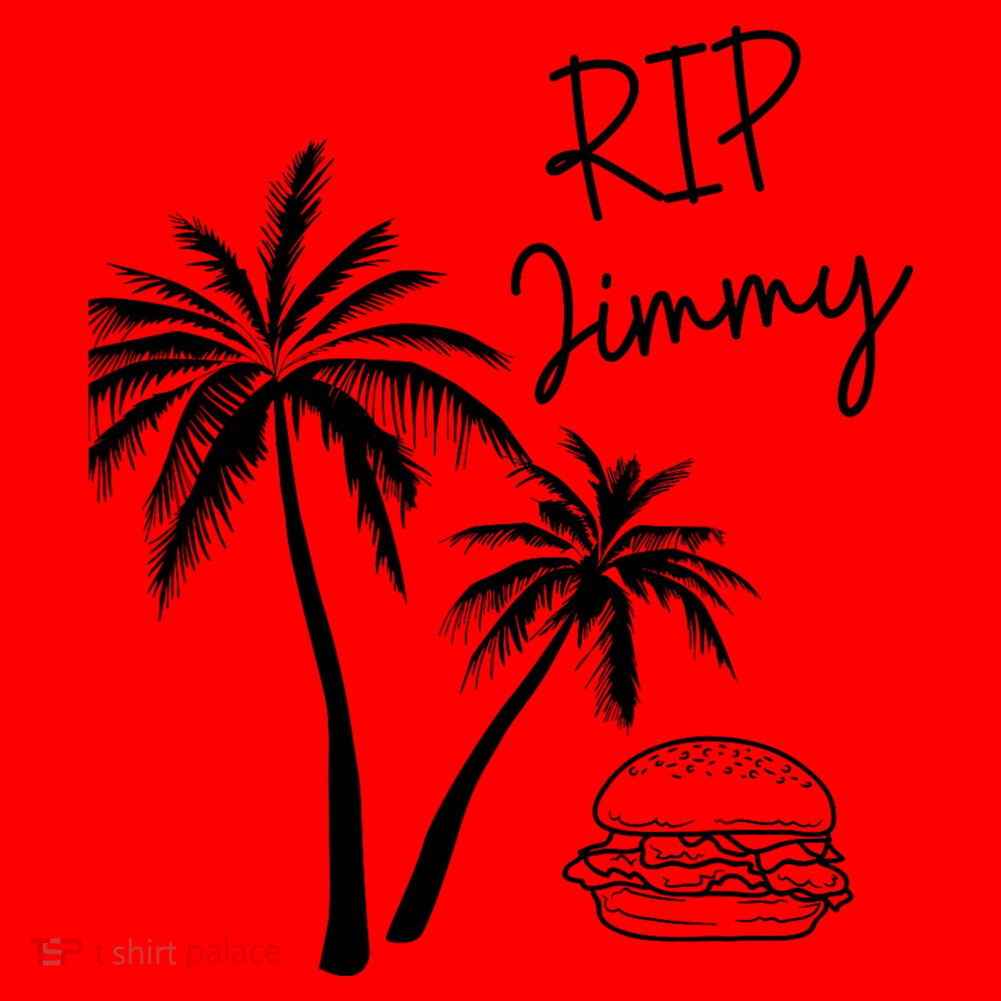 Rest In Peace Jimmy Cheeseburger Palm Trees Santa Hat