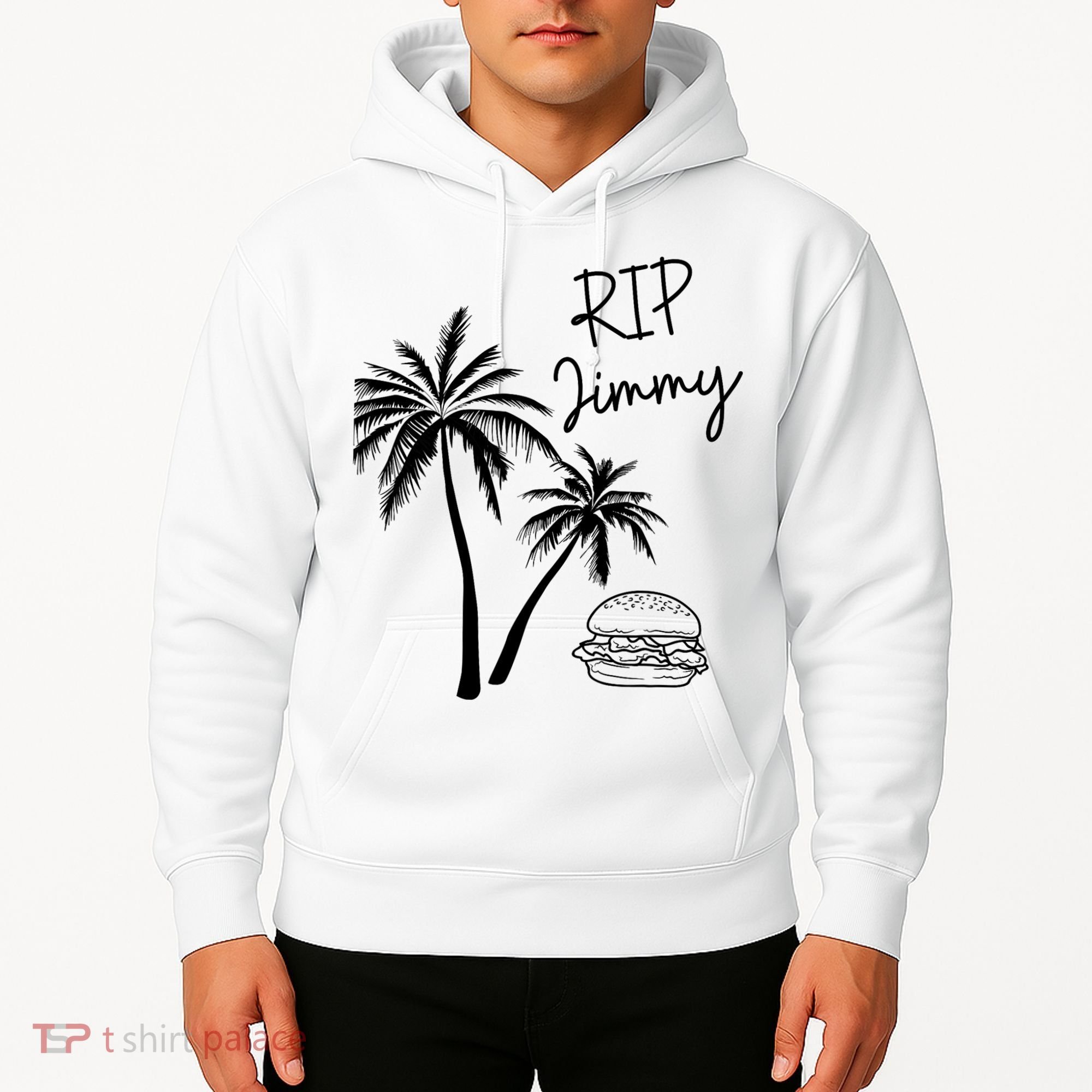 Rest In Peace Jimmy Cheeseburger Palm Trees Hoodie