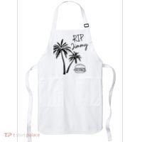 Rest In Peace Jimmy Cheeseburger Palm Trees Apron thumb 0