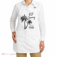 Rest In Peace Jimmy Cheeseburger Palm Trees Apron thumb 2
