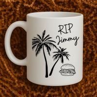 Rest In Peace Jimmy Cheeseburger Palm Trees Coffee Mug thumb 2