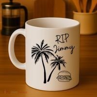 Rest In Peace Jimmy Cheeseburger Palm Trees Coffee Mug thumb 4