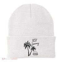 Rest In Peace Jimmy Cheeseburger Palm Trees Beanie thumb 0