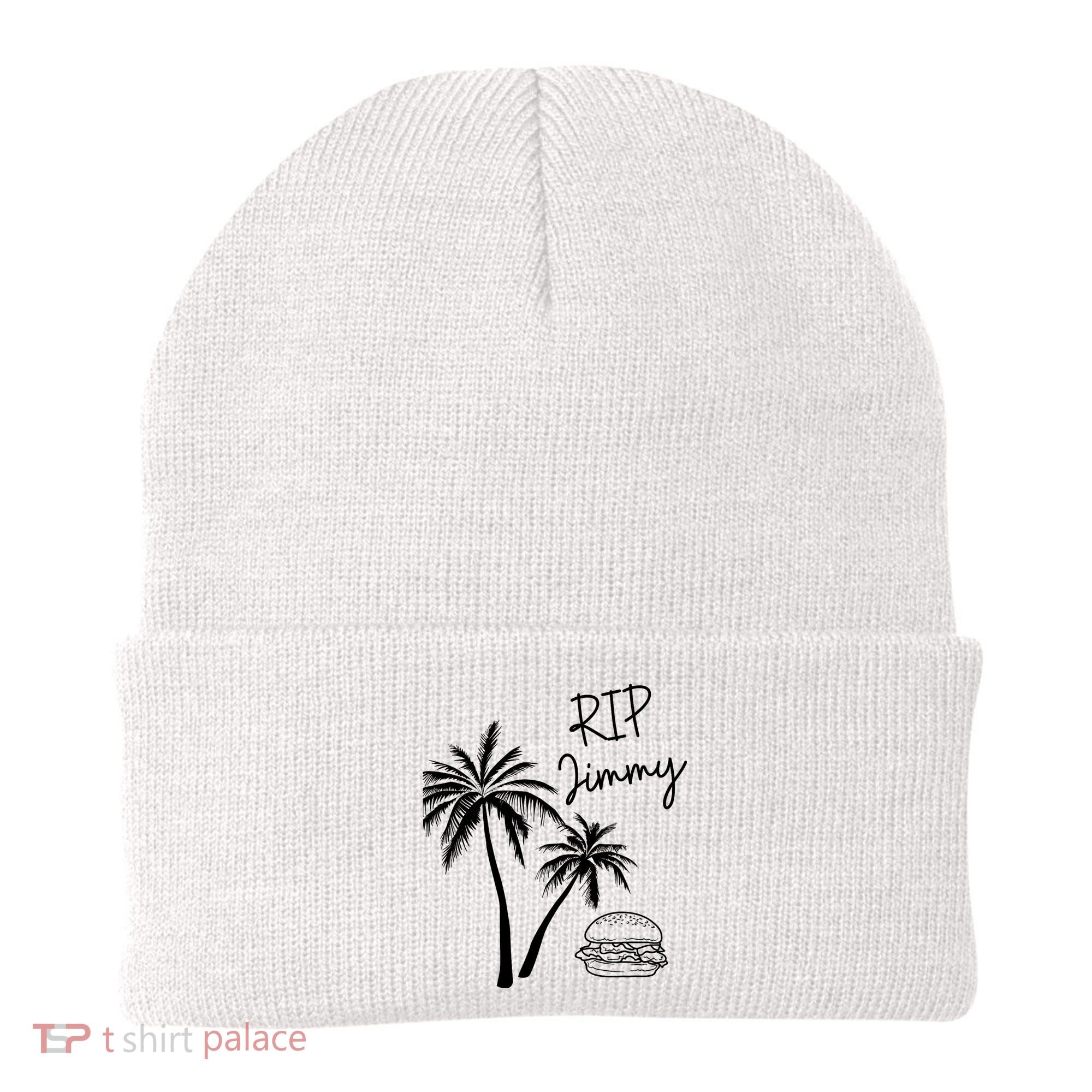 Rest In Peace Jimmy Cheeseburger Palm Trees Beanie