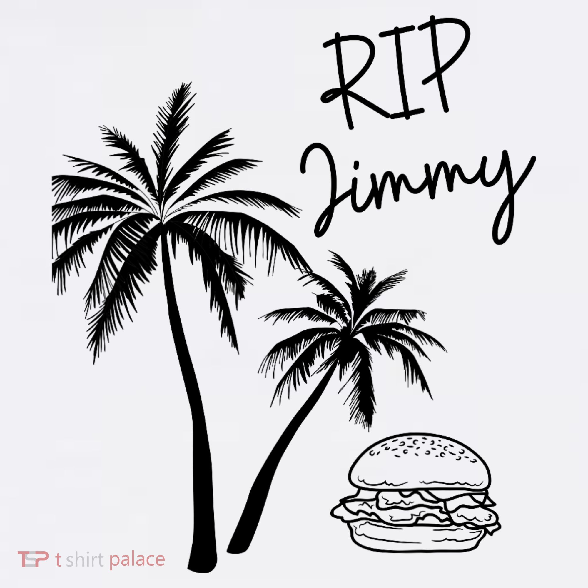 Rest In Peace Jimmy Cheeseburger Palm Trees Polo
