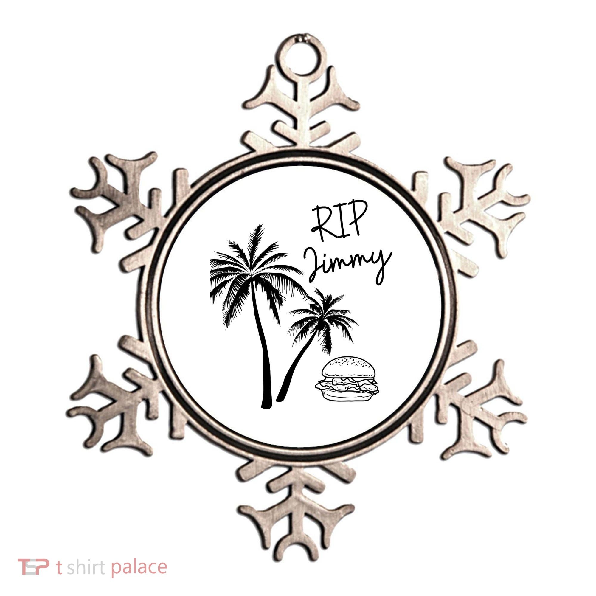 Rest In Peace Jimmy Cheeseburger Palm Trees Ornament