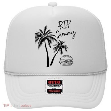 Rest In Peace Jimmy Cheeseburger Palm Trees Hat