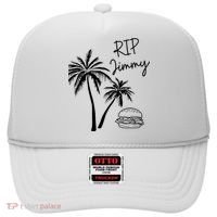 Rest In Peace Jimmy Cheeseburger Palm Trees Hat thumb 0