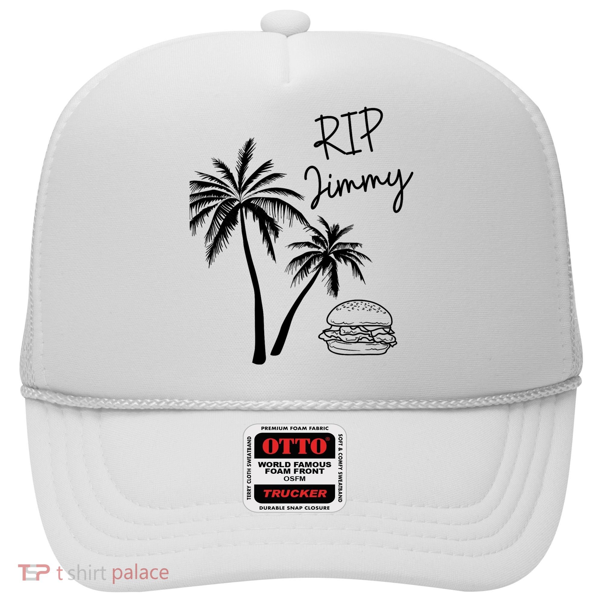 Rest In Peace Jimmy Cheeseburger Palm Trees Hat