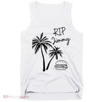 Rest In Peace Jimmy Cheeseburger Palm Trees Tank Top thumb 0