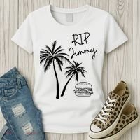 Rest In Peace Jimmy Cheeseburger Palm Trees Women's T-Shirt thumb 3