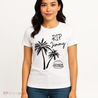 Rest In Peace Jimmy Cheeseburger Palm Trees Women's T-Shirt thumb 4