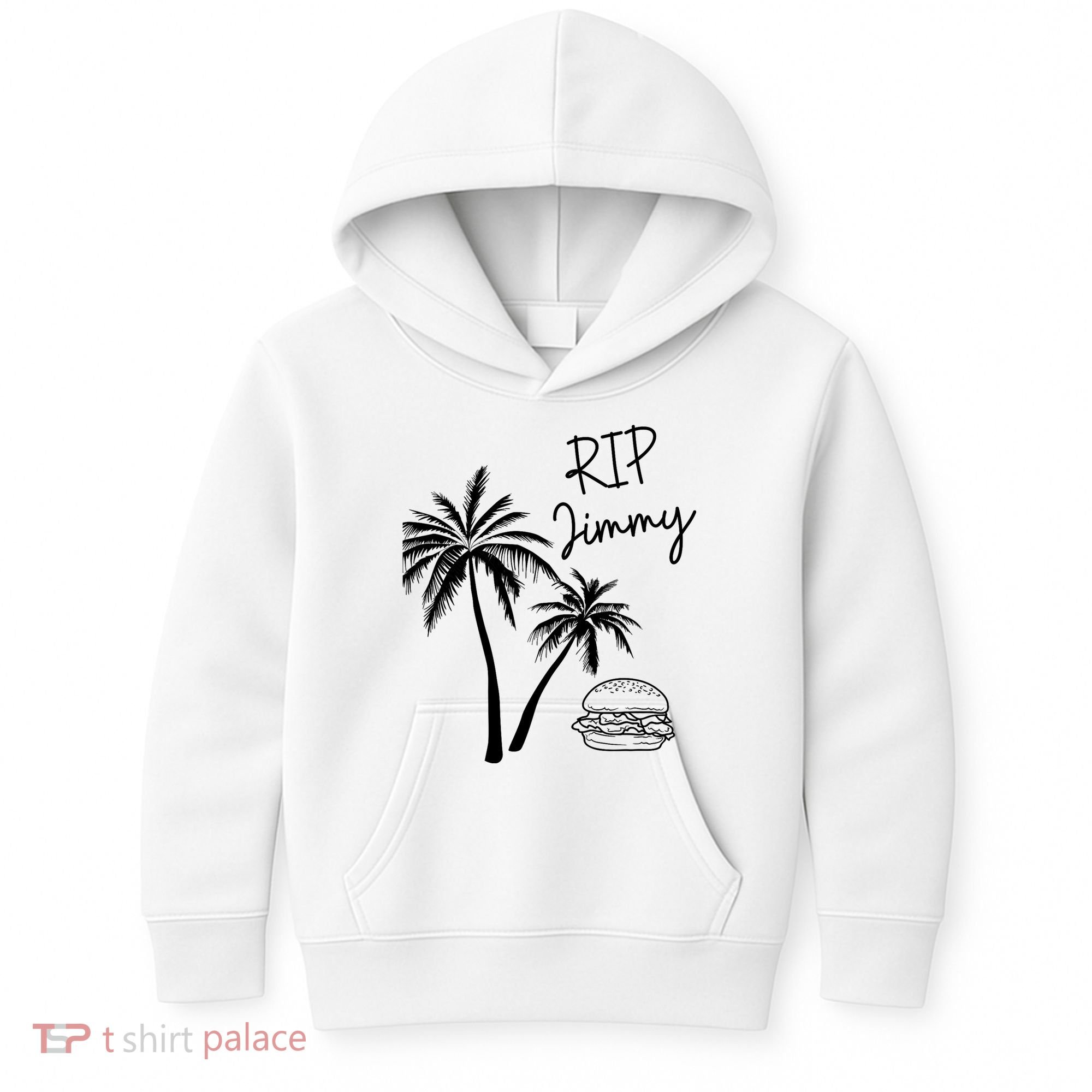 Rest In Peace Jimmy Cheeseburger Palm Trees Kids Hoodie
