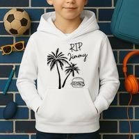 Rest In Peace Jimmy Cheeseburger Palm Trees Kids Hoodie thumb 2