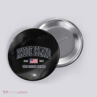 Rhode Island Patriotic American Flag Veteran Gifts Button thumb 0