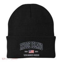 Rhode Island Patriotic American Flag Veteran Gifts Beanie thumb 0