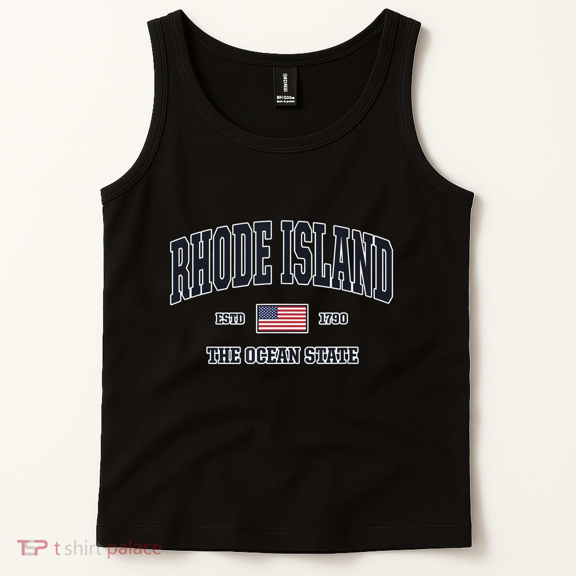 Rhode Island Patriotic American Flag Veteran Gifts Tank Top