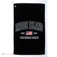 Rhode Island Patriotic American Flag Veteran Gifts Golf Towel thumb 0