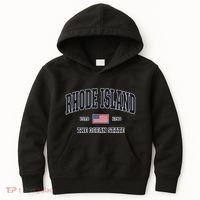 Rhode Island Patriotic American Flag Veteran Gifts Kids Hoodie thumb 0