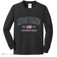 Rhode Island Patriotic American Flag Veteran Gifts Kids Long Sleeve Shirt thumb 0