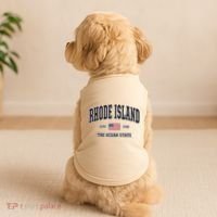 Rhode Island Patriotic American Flag Veteran Gifts Doggie Tank thumb 2