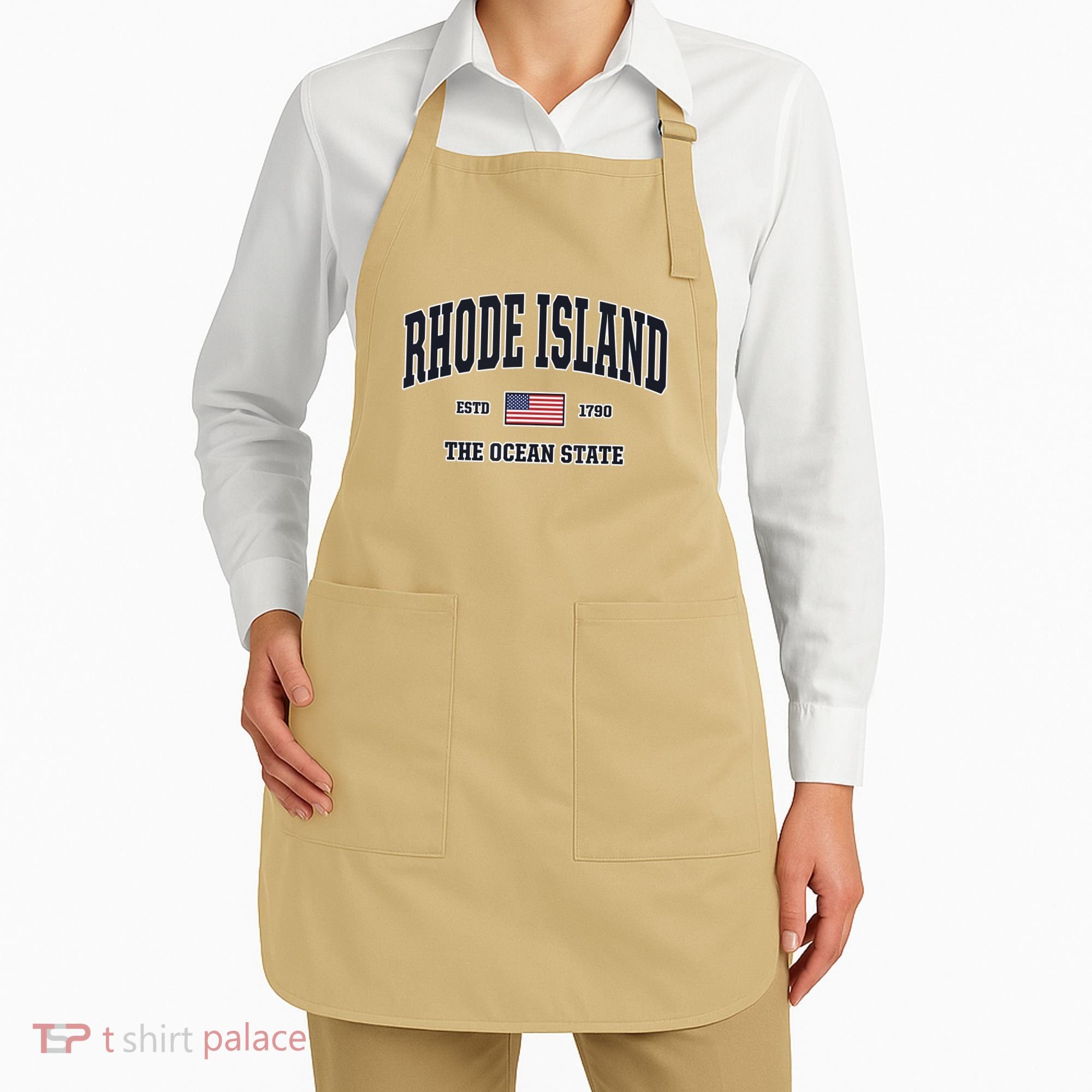 Rhode Island Patriotic American Flag Veteran Gifts Apron