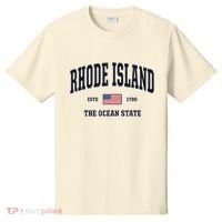 Rhode Island Patriotic American Flag Veteran Gifts T-Shirt thumb 0
