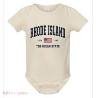 Rhode Island Patriotic American Flag Veteran Gifts Baby Bodysuit thumb 0