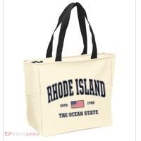 Rhode Island Patriotic American Flag Veteran Gifts Tote Bag thumb 2
