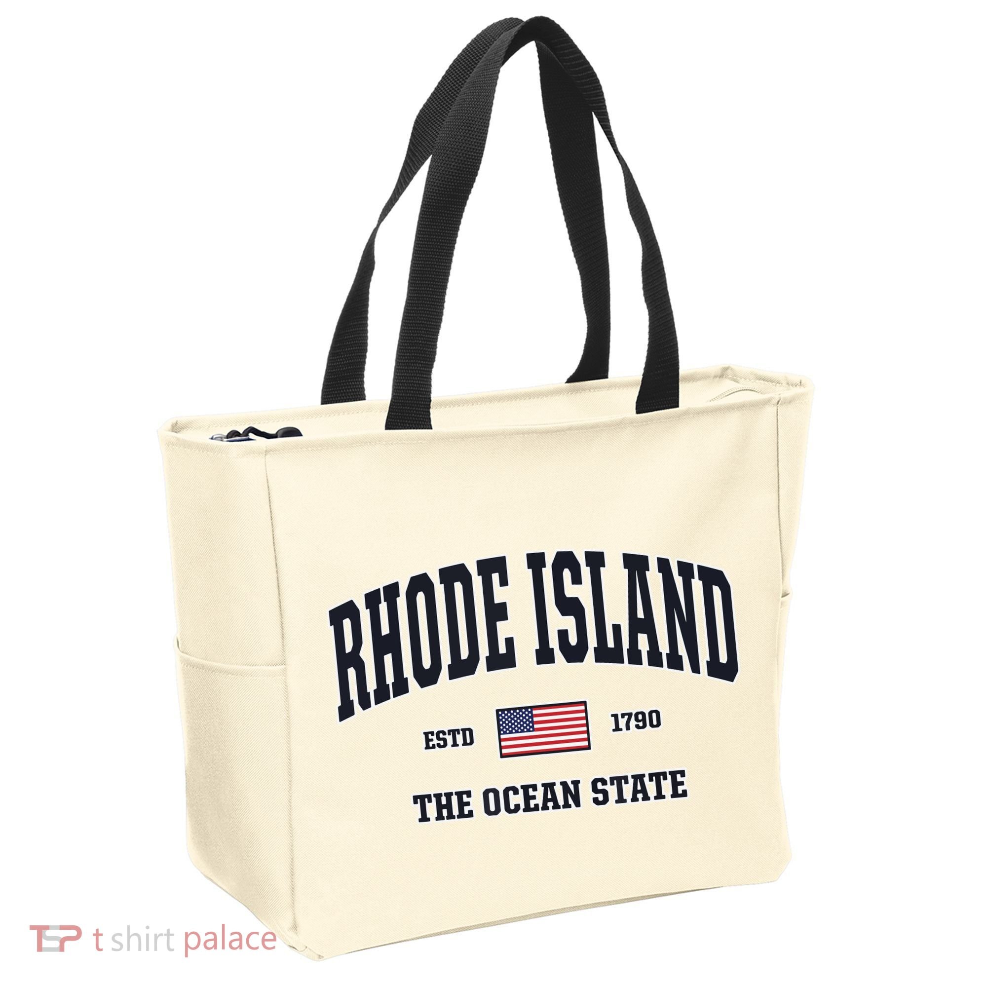 Rhode Island Patriotic American Flag Veteran Gifts Tote Bag
