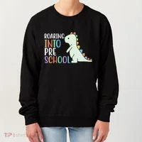 Roaring Into Pre School Cute Dinosaur Women's Sweatshirt thumb 0