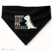 Roaring Into Pre School Cute Dinosaur USA-Made Doggie Bandana thumb 0