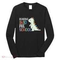 Roaring Into Pre School Cute Dinosaur Long Sleeve Shirt thumb 0