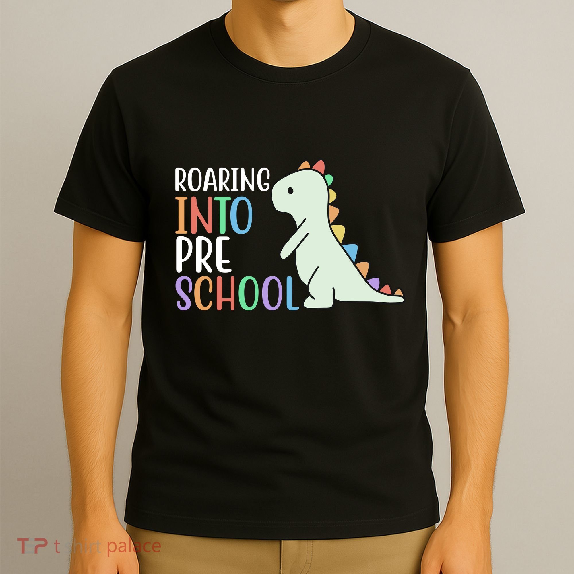 Roaring Into Pre School Cute Dinosaur T-Shirt