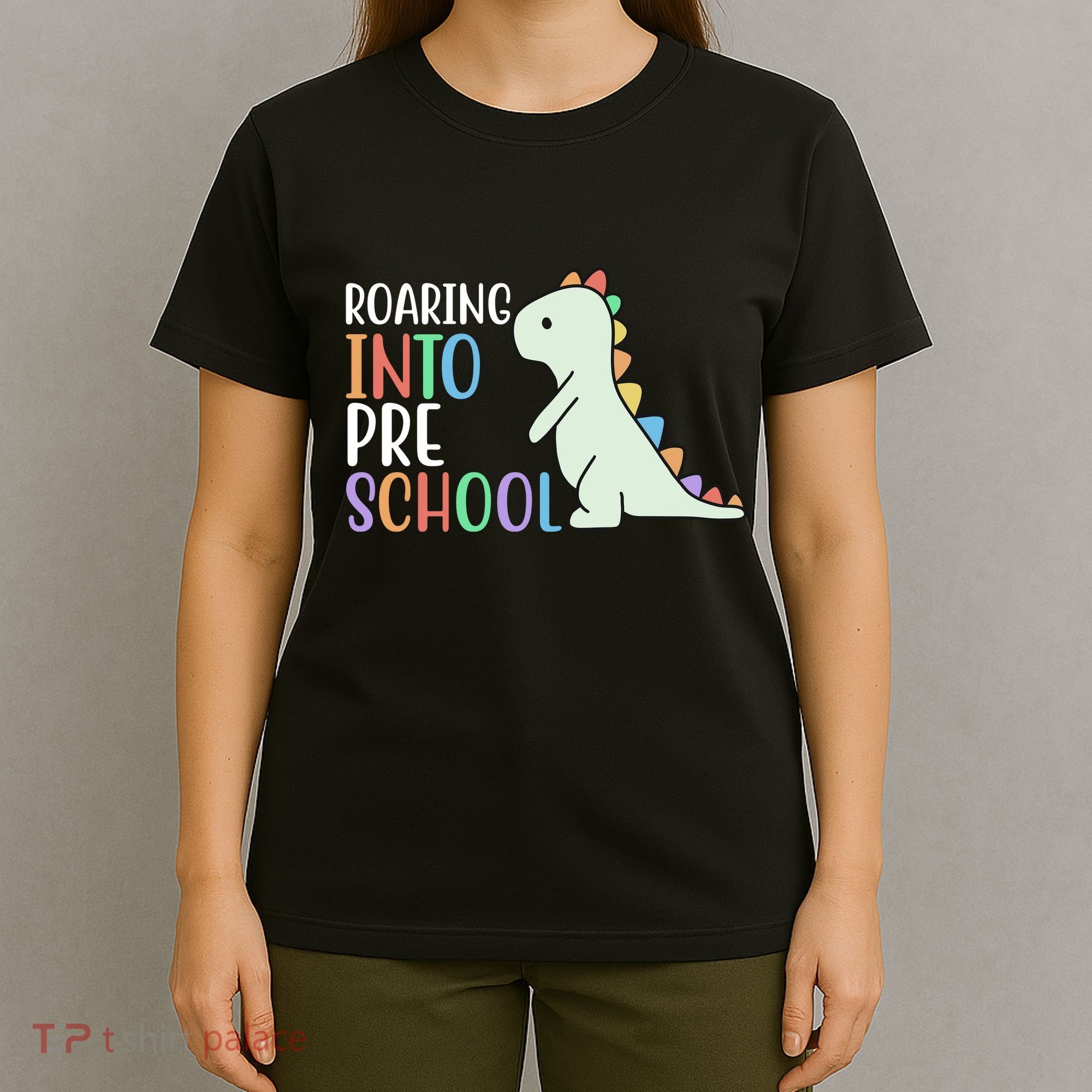 Roaring Into Pre School Cute Dinosaur T-Shirt