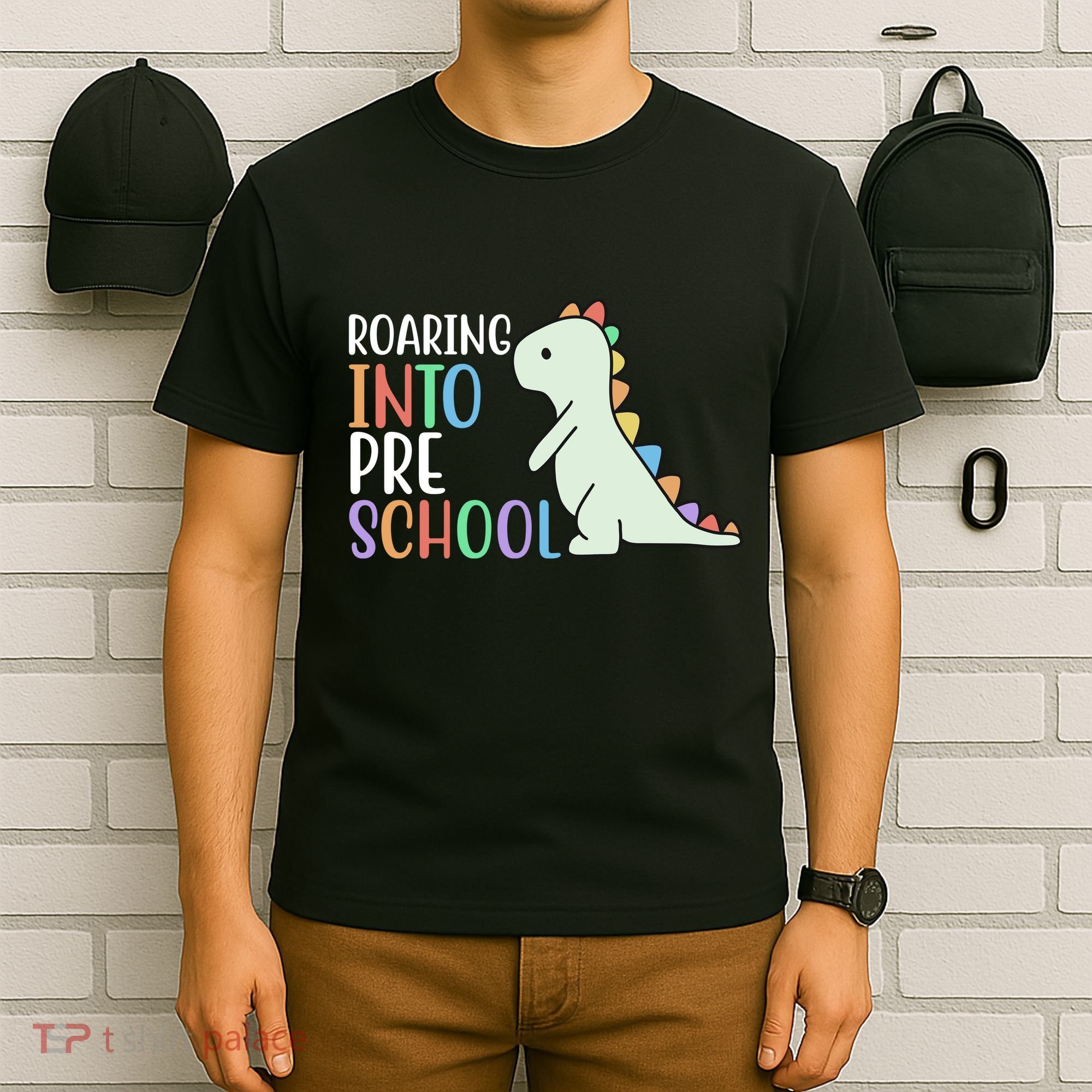 Roaring Into Pre School Cute Dinosaur T-Shirt