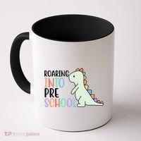 Roaring Into Pre School Cute Dinosaur Coffee Mug thumb 0