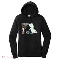 Roaring Into Pre School Cute Dinosaur Women's Hoodie thumb 0