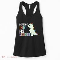 Roaring Into Pre School Cute Dinosaur Women's Tank Top thumb 0