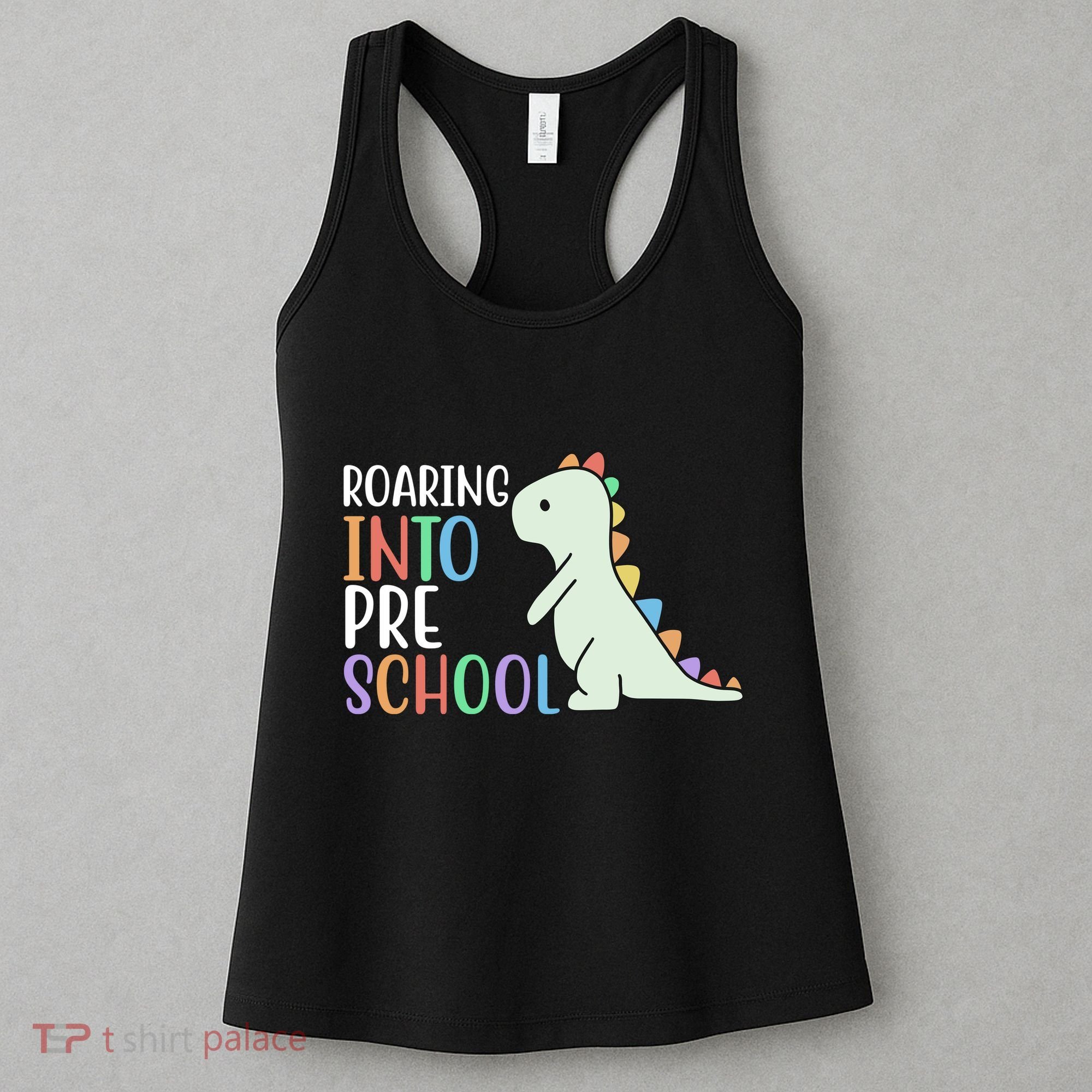 Roaring Into Pre School Cute Dinosaur Women's Tank Top