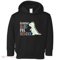 Roaring Into Pre School Cute Dinosaur Toddler Hoodie thumb 0