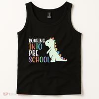 Roaring Into Pre School Cute Dinosaur Tank Top thumb 2