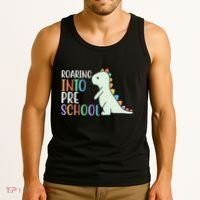 Roaring Into Pre School Cute Dinosaur Tank Top thumb 3