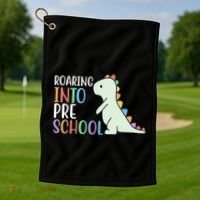 Roaring Into Pre School Cute Dinosaur Golf Towel thumb 1