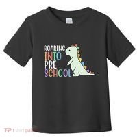 Roaring Into Pre School Cute Dinosaur Toddler T-Shirt thumb 0