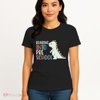 Roaring Into Pre School Cute Dinosaur Women's T-Shirt thumb 4