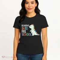 Roaring Into Pre School Cute Dinosaur Women's T-Shirt thumb 4