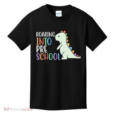 Roaring Into Pre School Cute Dinosaur Kids T-Shirt